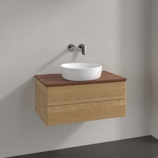 Villeroy & Boch Antao Servantskap med 2 skuffer 80x50x36 cm u/lys Eik/Valnøtt Villeroy & Boch Antao Servantskap med 2 skuffer 80x50x36 cm u/lys Eik/Valnøtt
