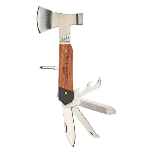 Gentlemen's Hardware 10-i-1 Camping Multiverktøy med Øks i Tre