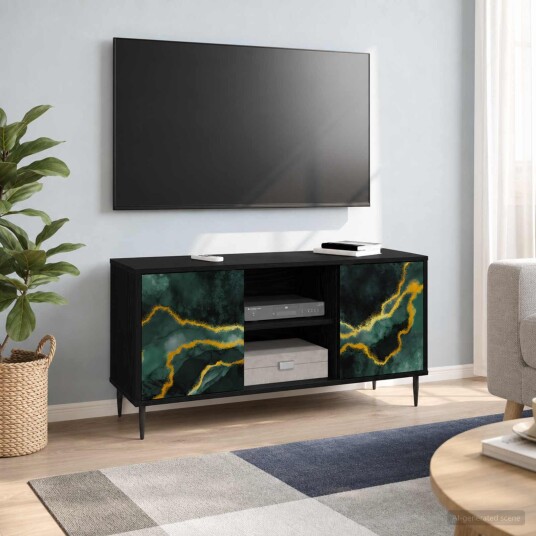 vidaXL TV skap WIJHE 102 x 33 x 51 cm Svart eik Konstruert tre