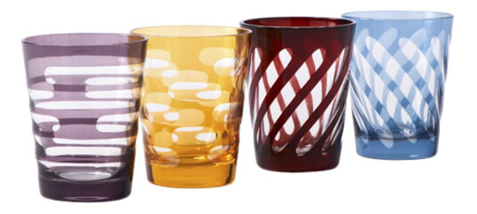 Pols Potten  Tubular tumblers 10 cm 4 stk multi