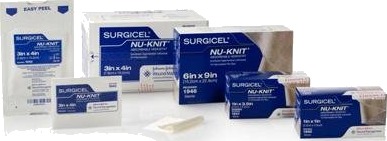 Surgicel Nu-Knit blodstoppende bandasje 5x7,5cm 10 stk