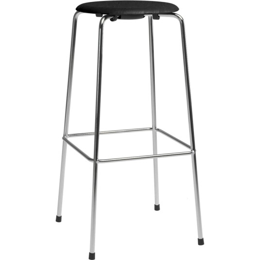 Fritz Hansen High Dot™ Barstol med 4 Ben 76 cm Chrome / Sort Ask Fritz Hansen High Dot™ Barstol med 4 Ben 76 cm Chrome / Sort Ask