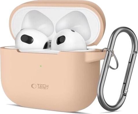 Tech Protect Silicone Hook Case for Apple AirPods 3 Beige