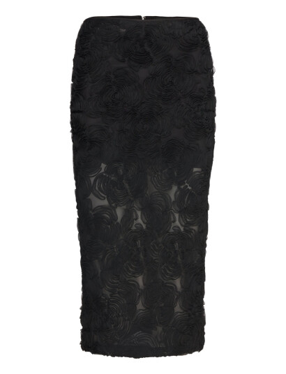 ROTATE Birger Christensen Flower Mesh Pencil Skirt Black 42