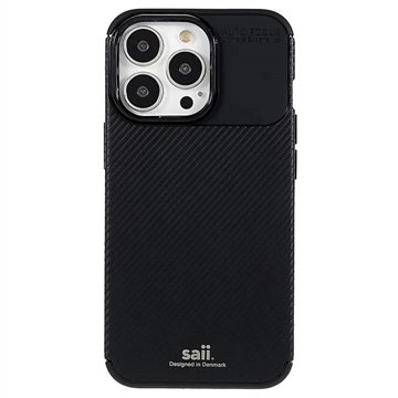Saii Karbonfiber iPhone 13 Pro Max TPU Deksel Svart