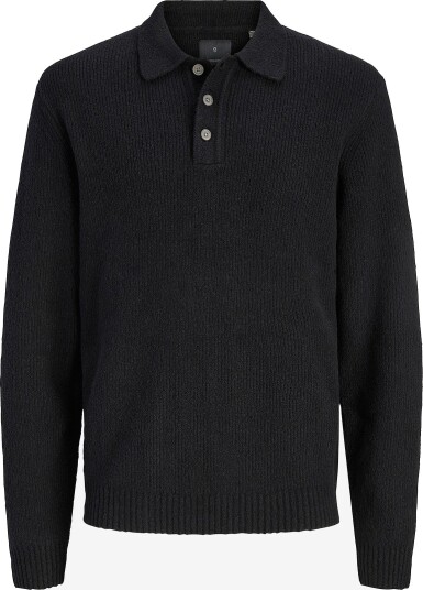 Jack & Jones Genser Jprblawesley Knit Polo Ls Bf Ln Svart