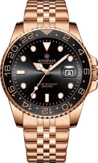Kompass Monarch Rose Gold Black