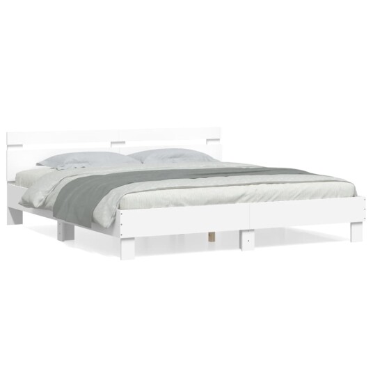 vidaXL Sengeramme med hodegavl hvit 180x200 cm konstruert tre 8721012246164