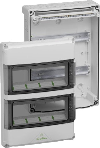 Spelsberg Fordelingsskap IP65 AK 36 Basismodul 2x12 Med PE/N-Terminal
