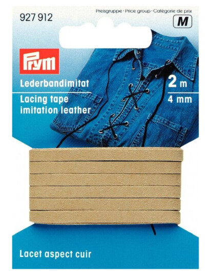 Lisser av Skinnimitasjon Beige, 4mm x 2m