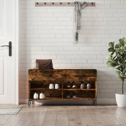 vidaXL Skobenk r?kt eik 102x35x55 cm konstruert tre
