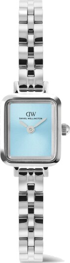 Silver 15mm Watch Quadro Mini Arch 3 link Ice blue | DW