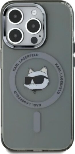 Karl Lagerfeld Mobildeksel iPhone 15 Pro Max Hardcase Choupette Head Med MagSafe Svart