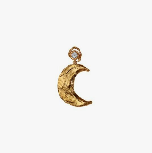 Maanesten Claire de Lune Flow Earring Right Gullfarge Hvit