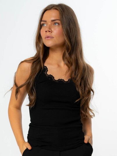 Rosemunde Babette Silk Top With Lace Sort S
