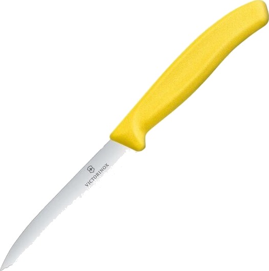 Victorinox Swiss Classic grønnsakskniv 10 cm bølget knivblad gul Victorinox Swiss Classic grønnsakskniv 10 cm bølget knivblad gul