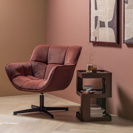 Sidebord/Nattbord Riv 35 cm - Lilla/Brun