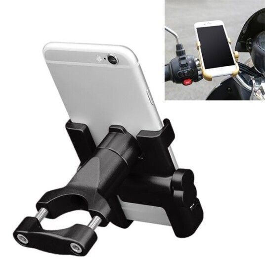 Mobiltelefonholder i aluminium for motorsykkel - for enheter på 6-10 cm