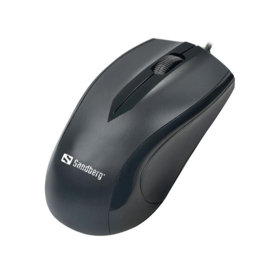 Sandberg 1200 DPI Optisk Kablet Mus - 3 Knapper - Svart