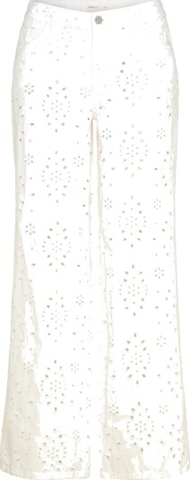 Gina Tricot Broderie Denim Jeans   White   34