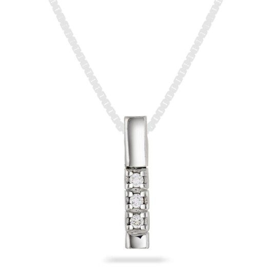 Pan Jewelry Allianseanheng i hvitt gull med diamanter 0,09 ct