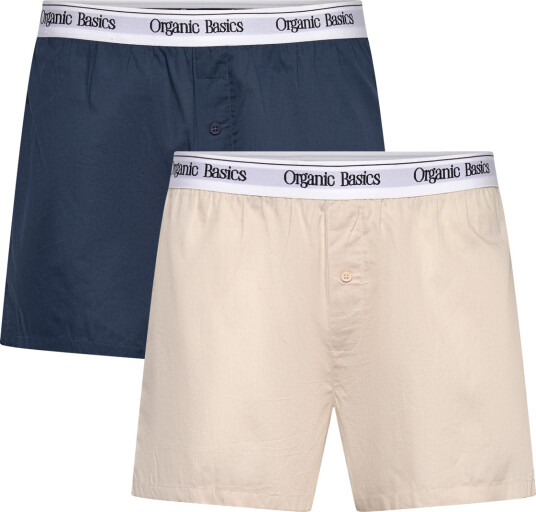Organic Basics Easy Boxer Shorts 2 Pack   Navy   S