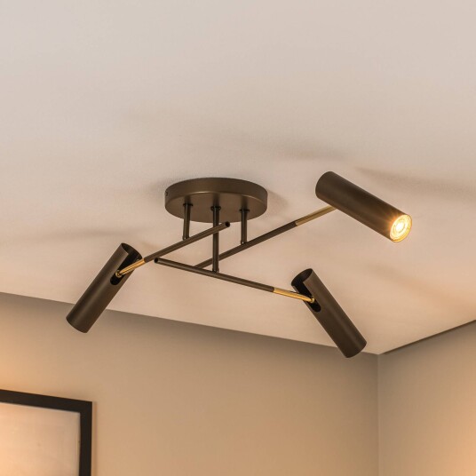 Luminex Axion taklampe 3 lyskilder titanfarget stål