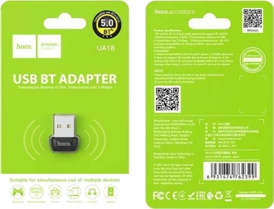 Hoco Usb Adapter Hoco Adapter Ua18 Usb Bluetooth Svart