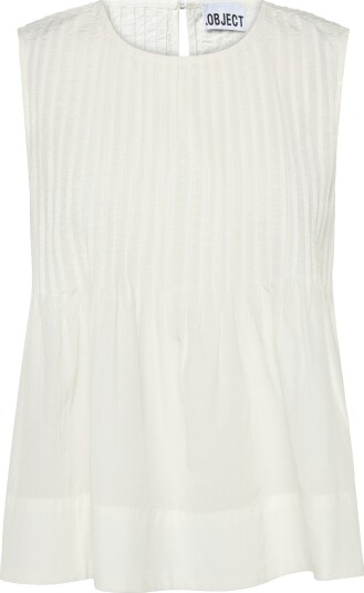 Object Objmanar S/L Pleated Top E Ss Fair 26 Cream 38