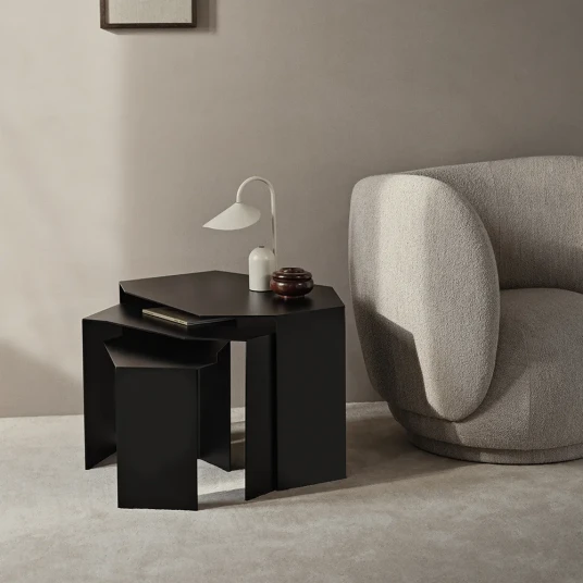 Ferm Living Shard Cluster TableSet of 3   Black