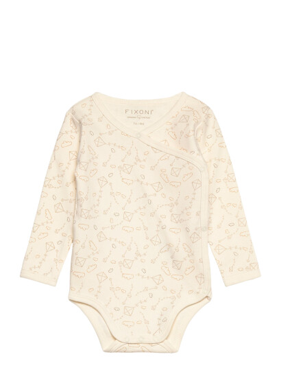 Fixoni Wrap Body Ls W.aop - Cream - 74 Fixoni Wrap Body Ls W.aop - Cream - 74