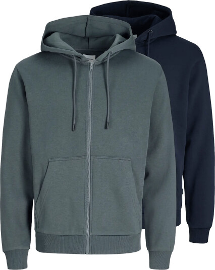 Jack & Jones Jjebradley Sweat Zip Hood 2Pk Mp Blue XXL