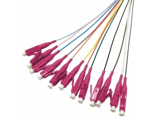 Tecline Fiberoptiske Pigtails Om4 Farget Lc/Upc 2,0 M 12 Stykker (20500017)