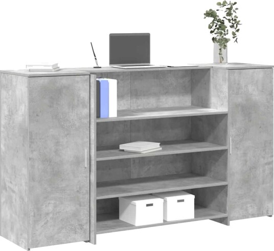  Resepsjonspult betonggrå 180x50x103,5 cm konstruert tre