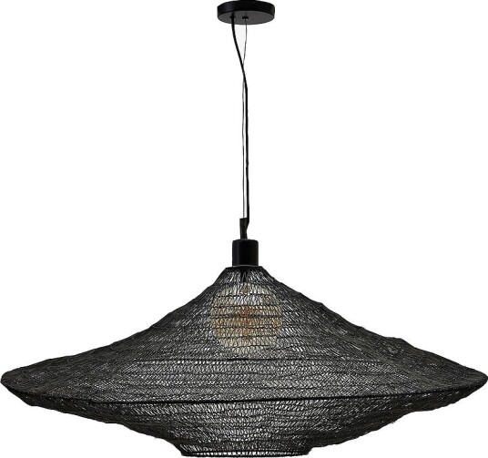 Kave Home Taklampe Metall Makai diameter 87 cm Svart Takpendler