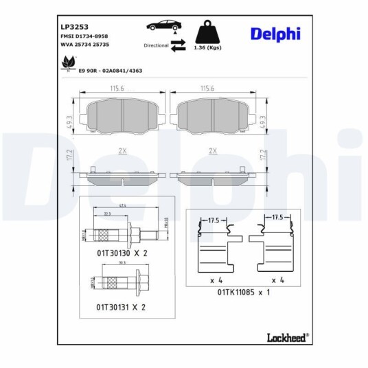 Bremseklosser DELPHI LP3253