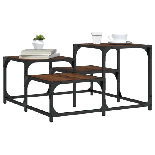  Salongbord brun eik 68x68x40 cm konstruert tre 8721012195332