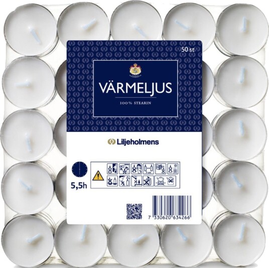 Liljeholmens Telys 3,8 cm 50 stk hvit