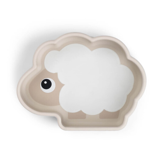 Done by Deer Silicone Stick&Stay Bowl Sheepy Sand - Beige - 15X 11X H 4CM