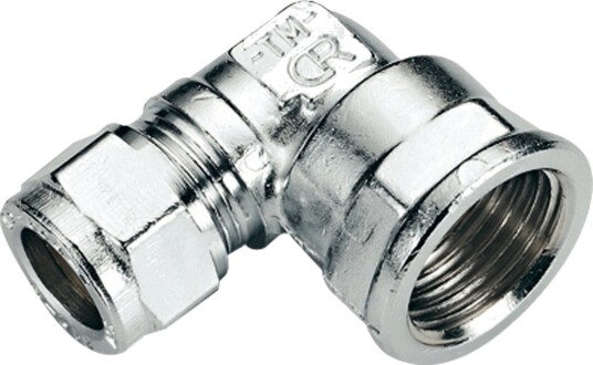 Fonta Vinkel M/Muffe 12mm X 3/8" Forkrommet CU