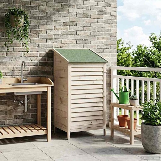 vidaXL Hagehus Hvit 59,5 x 56 x 113,5 cm Massiv Furu Tre