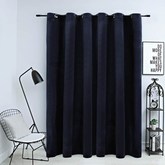 Vidaxl Lystett Gardin Med Metallringer Fløyel Svart 290x245 Cm Vidaxl Lystett Gardin Med Metallringer Fløyel Svart 290x245 Cm