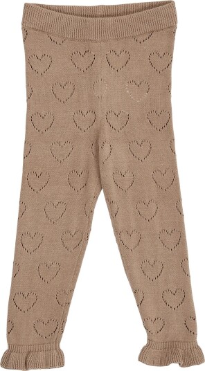 Müsli Knit Pointelle Heart Pants Baby WALNUT 86