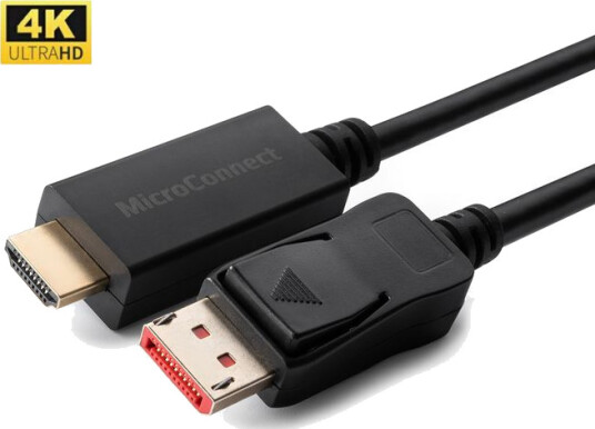 MicroConnect 1.5m DisplayPort til HDMI Adapterkabel 4K 60Hz Svart med Trippel Beskyttelse