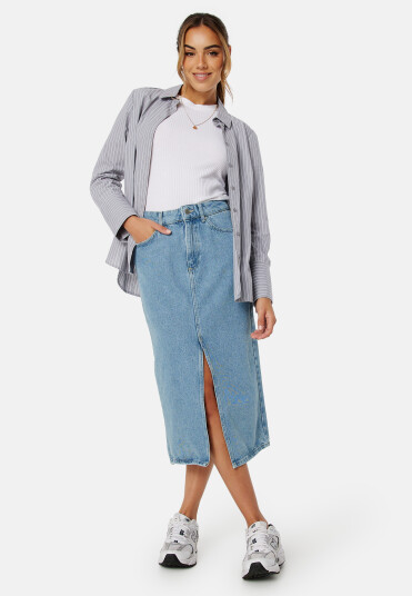 ONLY Bianca Midi Skirt Denim Light Blue Denim XL
