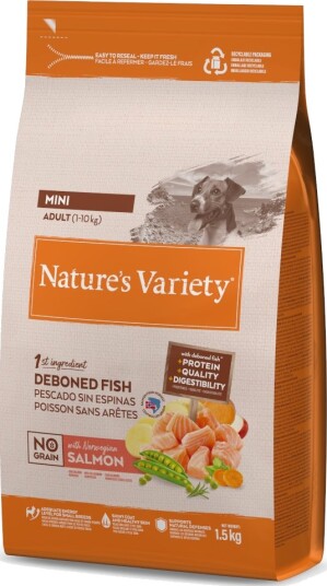 Nature’S Variety Tørrfôr Adult Nature'S Variety No Grain Mini Laks Sparepakke 3 X 1.5 kg