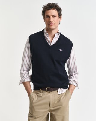 Gant Klassisk bomullsvest EVENING BLUE L