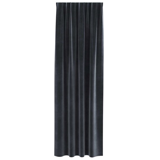  Gardiner med gardiner 2 pcs Mørke grå 140 x 260 cm Fløyel
