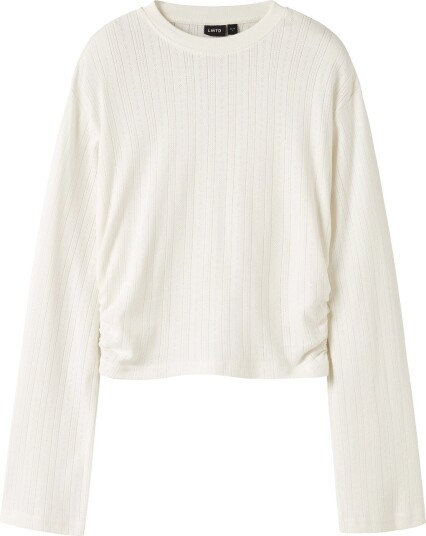 LMTD Nlfnomina Ls Short Ruched Top WHITE ALYSSUM 146 152