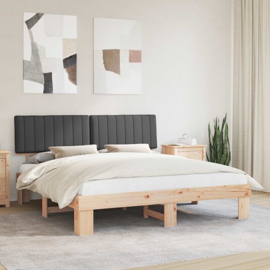 Sengeramme med Polstret Hodegjerde Mørkegrå 180 x 200 cm Sengeramme med Polstret Hodegjerde Mørkegrå 180 x 200 cm